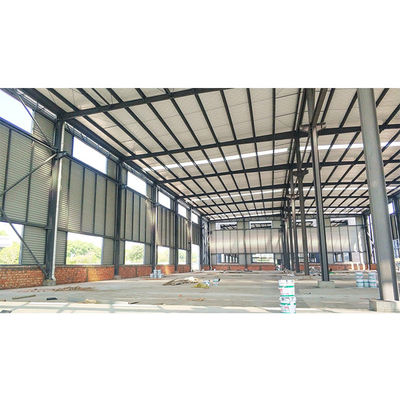 Industrial Galvanized Metal Building Construction , Prefabricated Steel Structure Factory