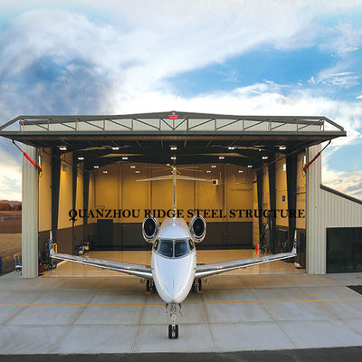 Custom Steel Structure Hangar with C Z Purlins Sandwich Panel Roof