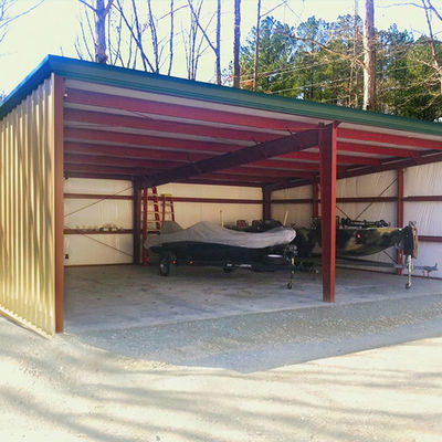 Prefab Q355 Steel Structure Garage with Sliding Doors
